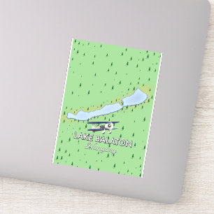 Sticker Carte du lac Balaton en Hongrie