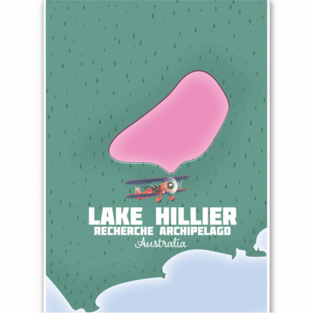 Sticker Carte du lac Hillier en Australie. (Devant)