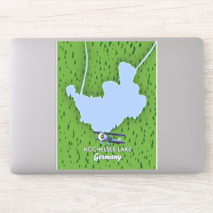 Sticker Carte du lac Kochelsee, Allemagne