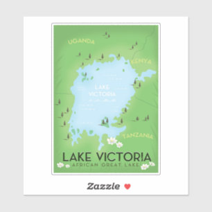 Sticker Carte du lac Victoria - Afrique Great Lake Voyage