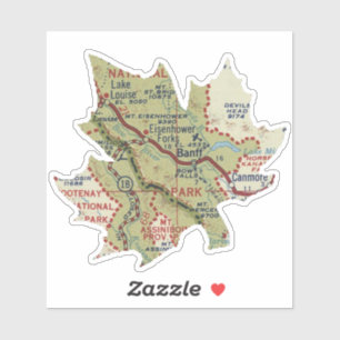 Sticker Carte du parc national Banff