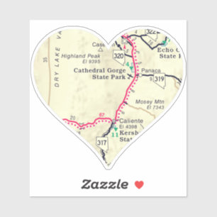 Sticker Carte du parc national de Cathethedral Gorge