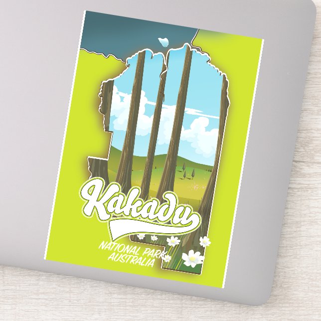 Sticker carte du parc national de Kakadu en Australie (Détail)