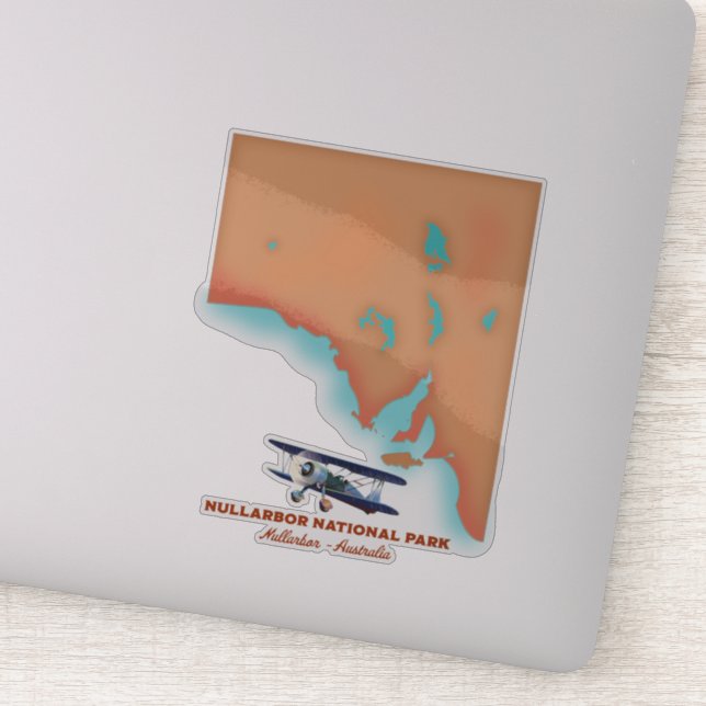 Sticker Carte du Parc national de Nullarbor Australie (Détail)