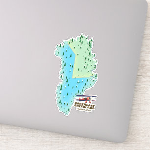 Sticker Carte du parc national du Groenland Nord-Est