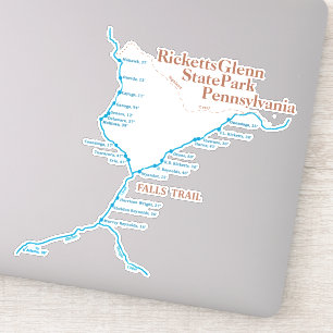 Sticker Carte du sentier des chutes 8"x8"