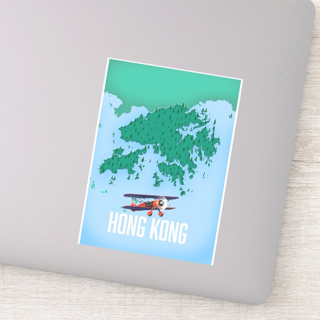 Sticker Carte Hong Kong (Détail)