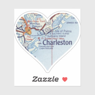 Sticker Carte Love Charleston SC