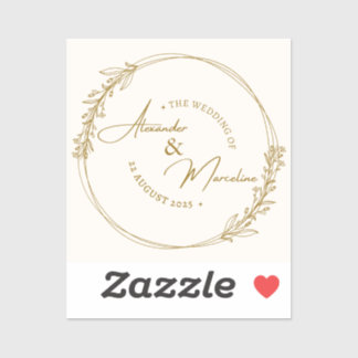Sticker Carte Mariage mignonne