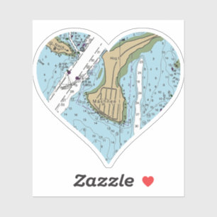 Sticker Carte marine de Mashnee Island MA