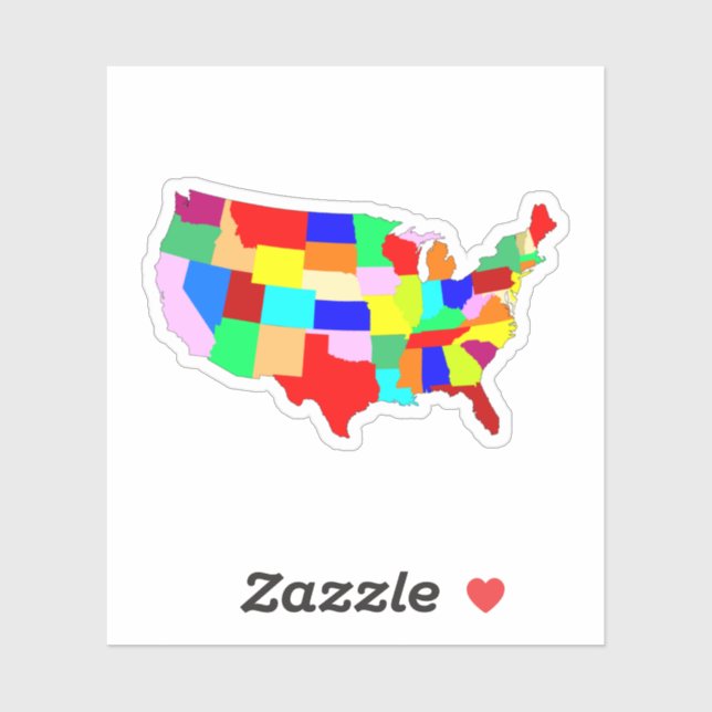 Sticker Carte Patchwork USA (Feuille)