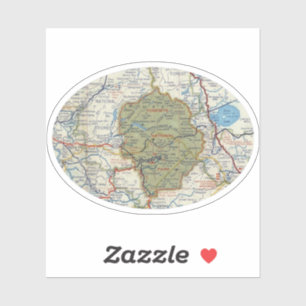 Sticker Carte routière Vintage de Yosemite NP