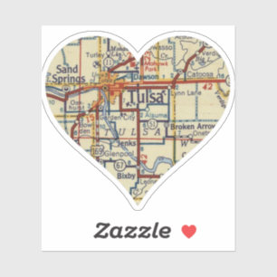 Sticker Carte Tulsa OK Retro