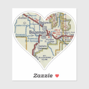 Sticker Carte Vintage Bozeman Montana