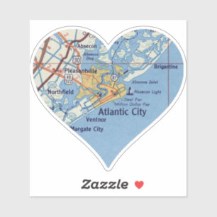 Sticker Carte Vintage de la ville d'Atlantique