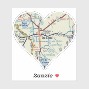 Sticker Carte Vintage De Land Florida