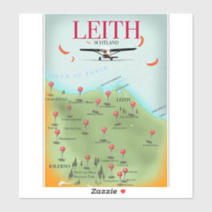 Sticker Carte vintage de Leith Écosse