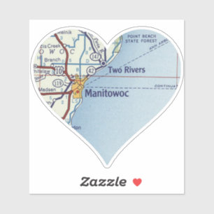 Sticker Carte Vintage de Manitowoc WI