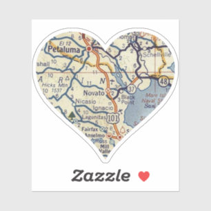 Sticker Carte Vintage de Novato Californie