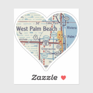 Sticker Carte Vintage de West Palm Beach