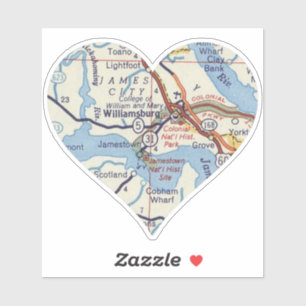 Sticker Carte vintage de Williamsburg