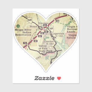 Sticker Carte Vintage du Parc d'état de la Vallée du Feu