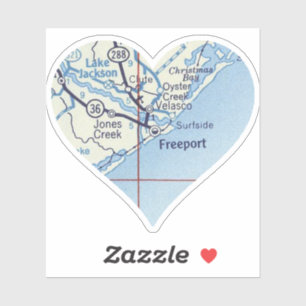 Sticker Carte Vintage Freeport Texas