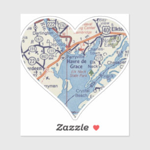 Sticker Carte Vintage Havre de Grace