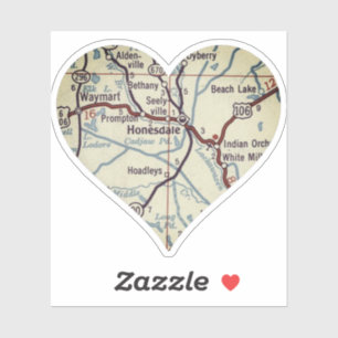 Sticker Carte Vintage Honesdale PA