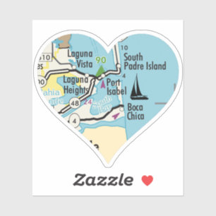 Sticker Carte Vintage Port Isabel TX