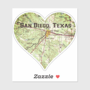Sticker Carte Vintage San Diego TX