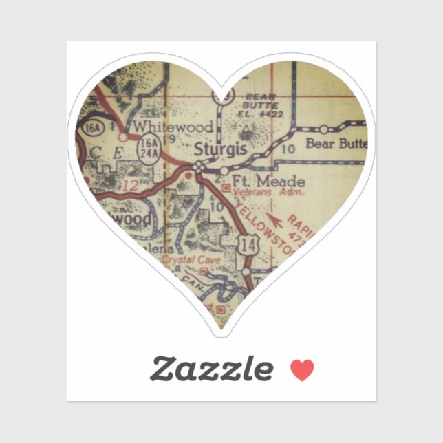 Sticker Carte Vintage Sturgis (Feuille)