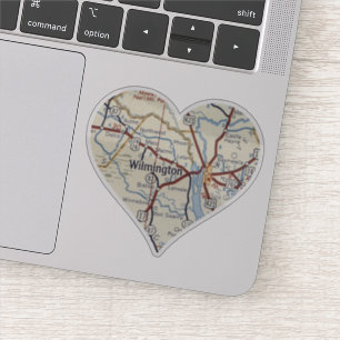 Sticker Carte Vintage Wilmington NC
