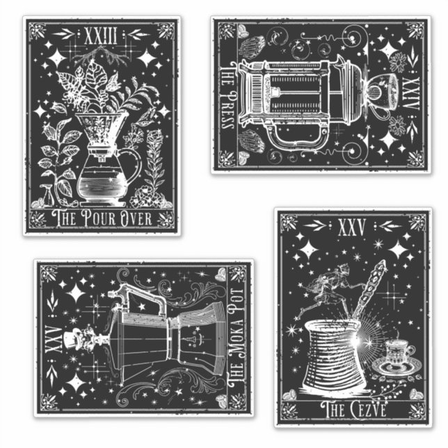 Sticker Cartes de Tarot du Café (Devant)