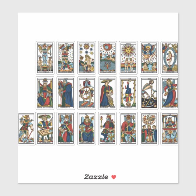Sticker Cartes Tarot vintages (Feuille)