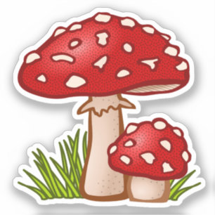 Sticker Cartographie de champignon rouge