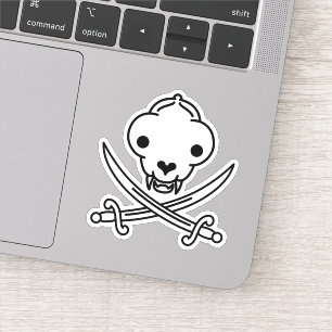Sticker Cartographie noir blanc Jolly Kitty Pirate os crân