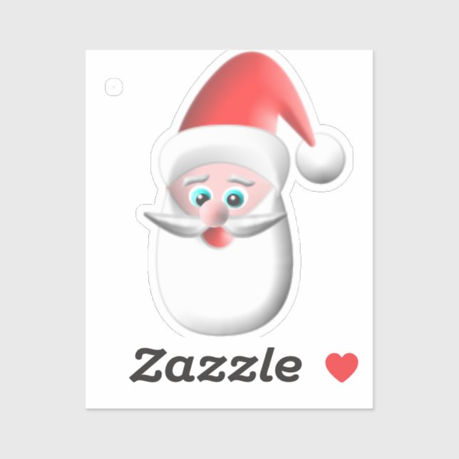 Sticker Cartographie Père Noël Face (Feuille)