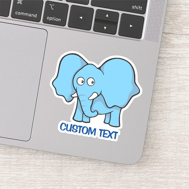 Sticker Carton bleu éléphant (Détail)