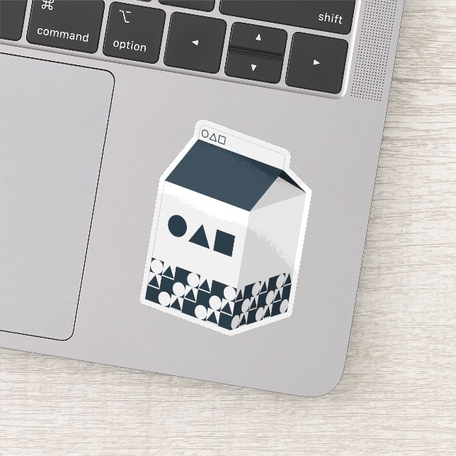 Sticker Carton De Lait - Cercle, Triangle & Carré (Détail)