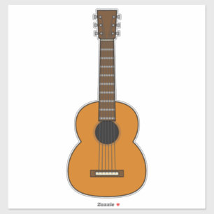 Sticker Carton simple de guitare acoustique