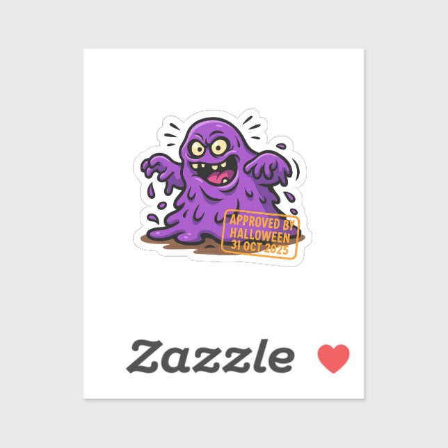 Sticker Cartoon Blob - Approuvé par Halloween (Feuille)