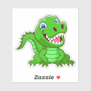 Sticker Cartoon crocodile vert-64836
