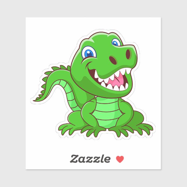 Sticker Cartoon crocodile vert-64836 (Feuille)