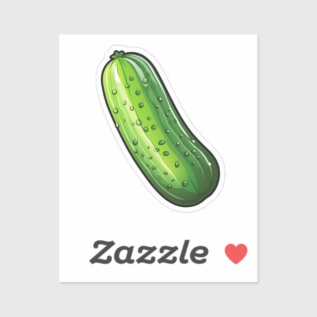 Sticker Cartoon cucumber (Feuille)