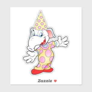 Sticker Cartoon d'art Circus Elephant Clown