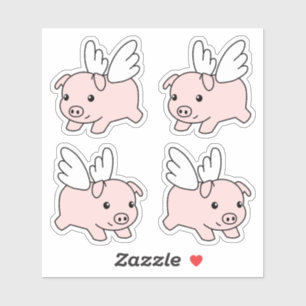Sticker Cartoon Flying Pig - Jolies ailes de Piglet, Ensem