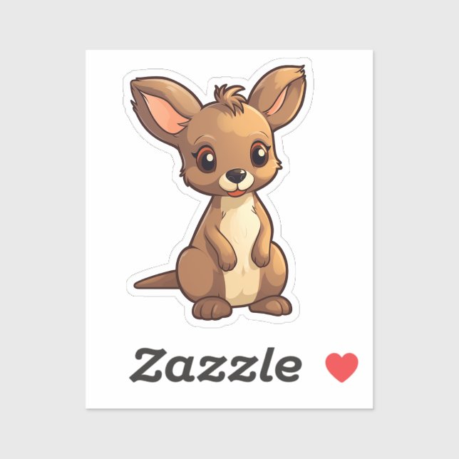 Sticker Cartoon kangourou (Feuille)