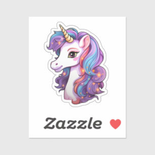 Sticker Cartoon licorne