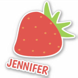 Sticker Cartoon mignon fraise - Personnalisé Enfants